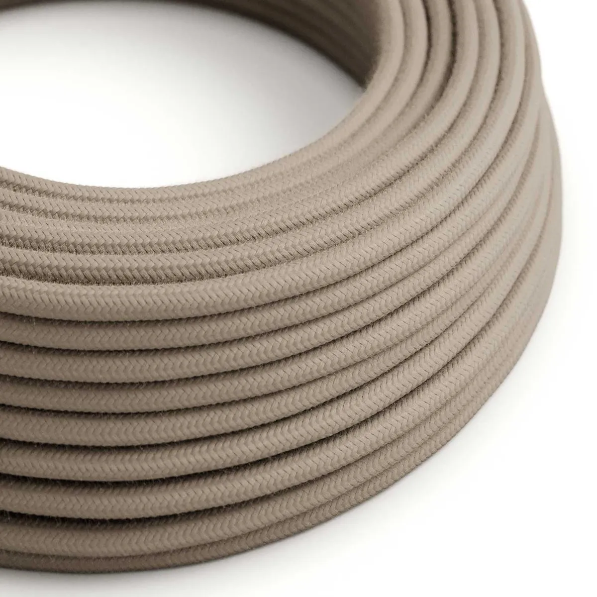 RC43 Textilkabel rund 3x0,75mm² taubengrau, aus Baumwolle