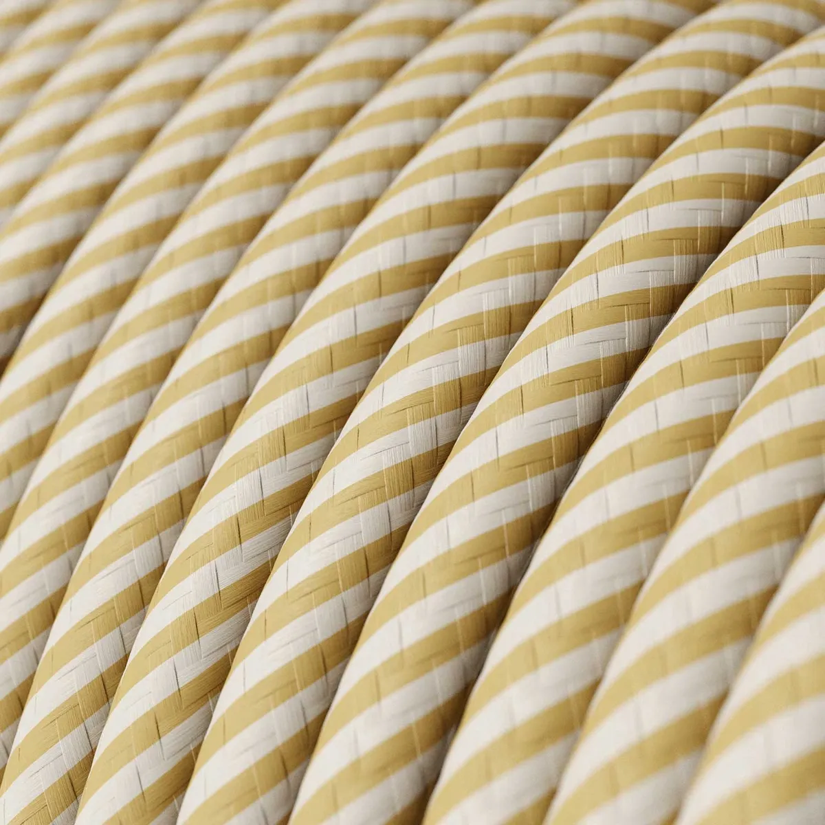 ERM53 Vertigo-Textilkabel 3x0,75mm² Creme mit dünnen Streifen in Nussbraun
