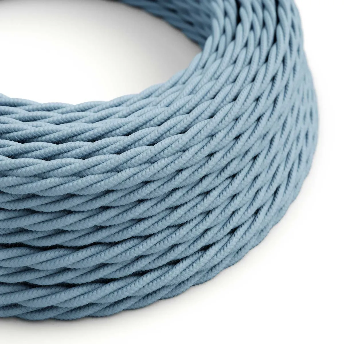 Textilkabel 3x0,75mm² Geflochtenes Baumwollkabel Ozeanblau