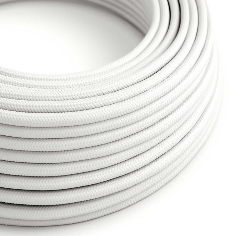 Textilkabel 3x0,75mm² Glänzend weißes Textilkabel