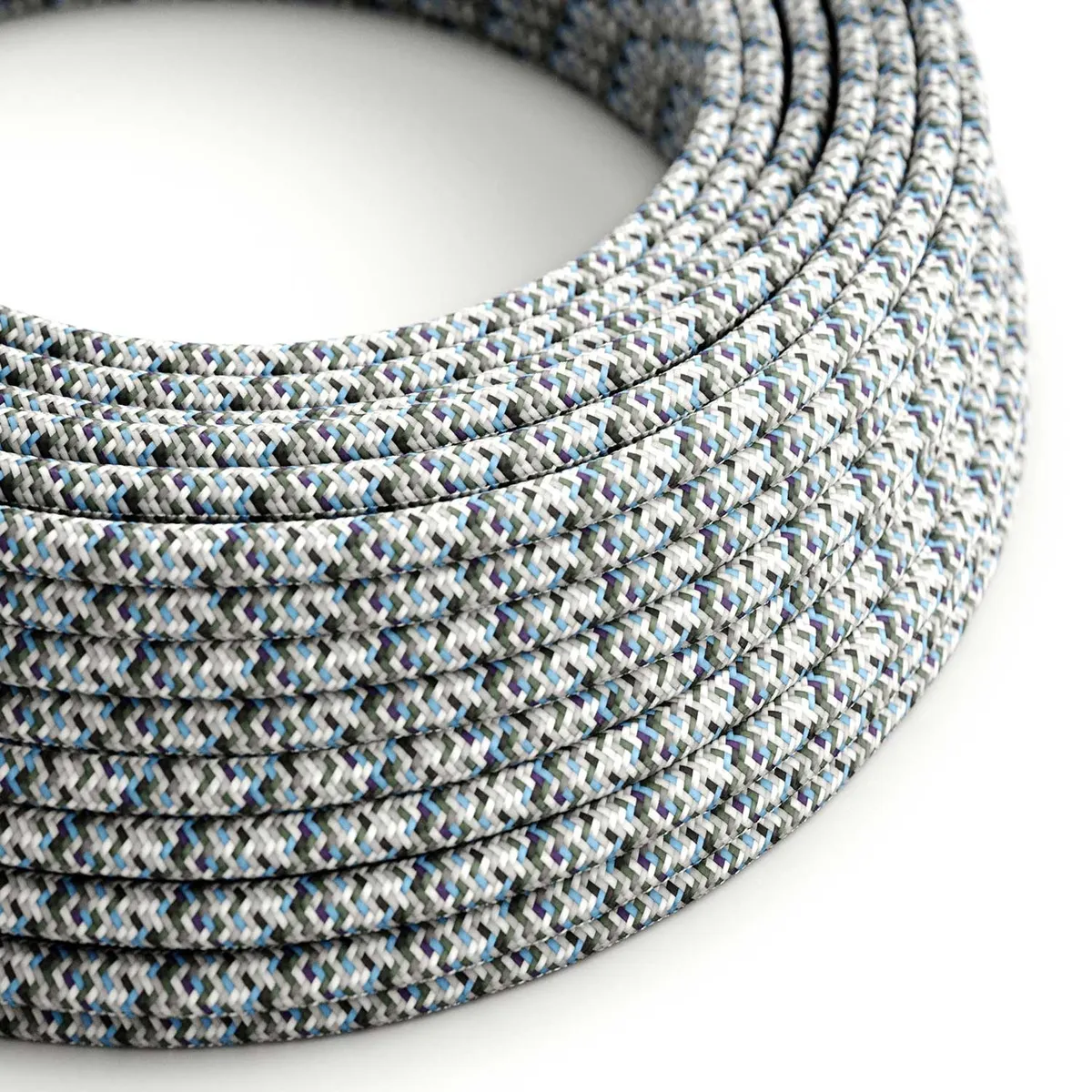 Textilkabel 3x0,75mm² Seideneffekt Pixel eis