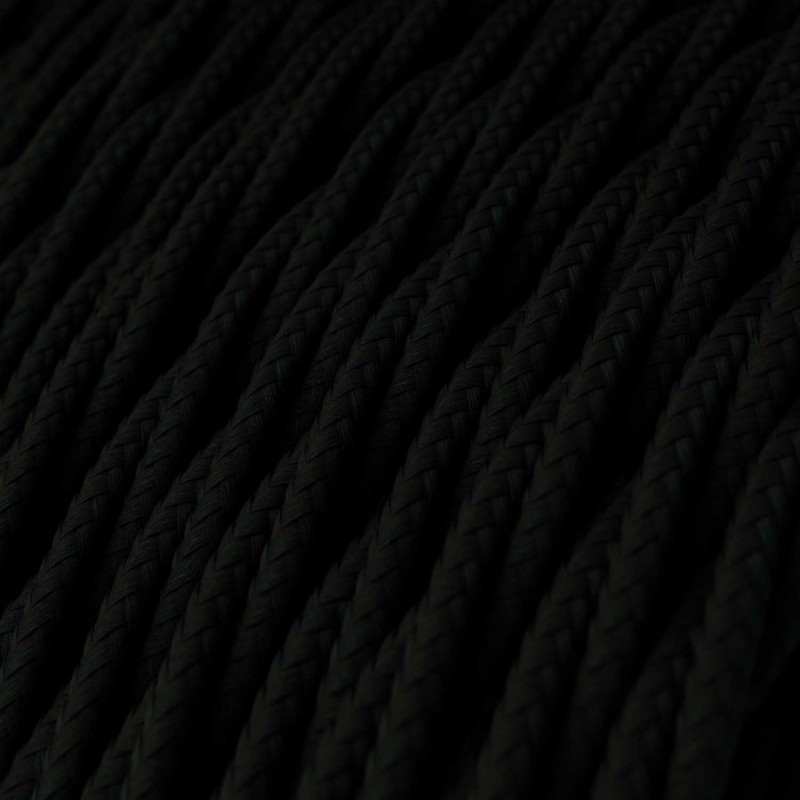 Textilkabel 3x0,75mm² Glänzend Anthrazit Schwarz