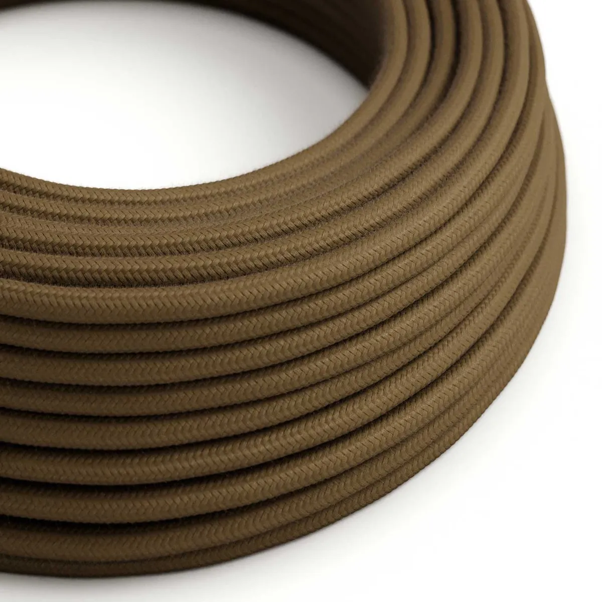 RC13 Textilkabel rund 3x0,75mm² kaffeebraun, aus Baumwolle