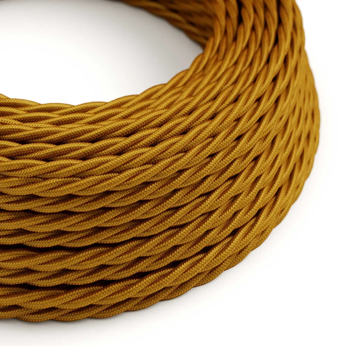 Textilkabel 3x0,75mm² Textil-Seideneffekt geflochten gold