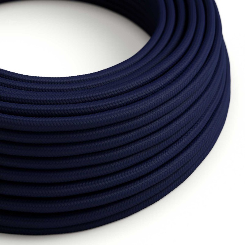 Textilkabel rund 3x0,75mm² tiefblau glänzend