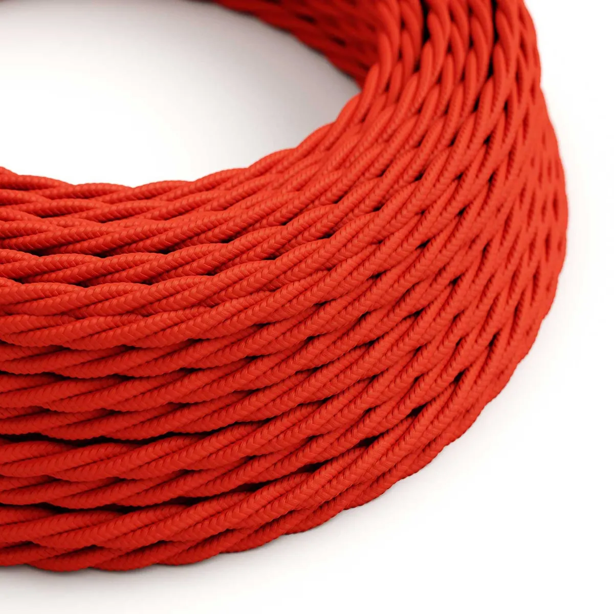 Textilkabel 3x0,75mm² Textil-Seideneffekt geflochten rot